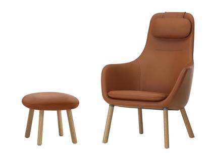 HAL Lounge Chair Cuir Premium cognac|Avec repose-pieds