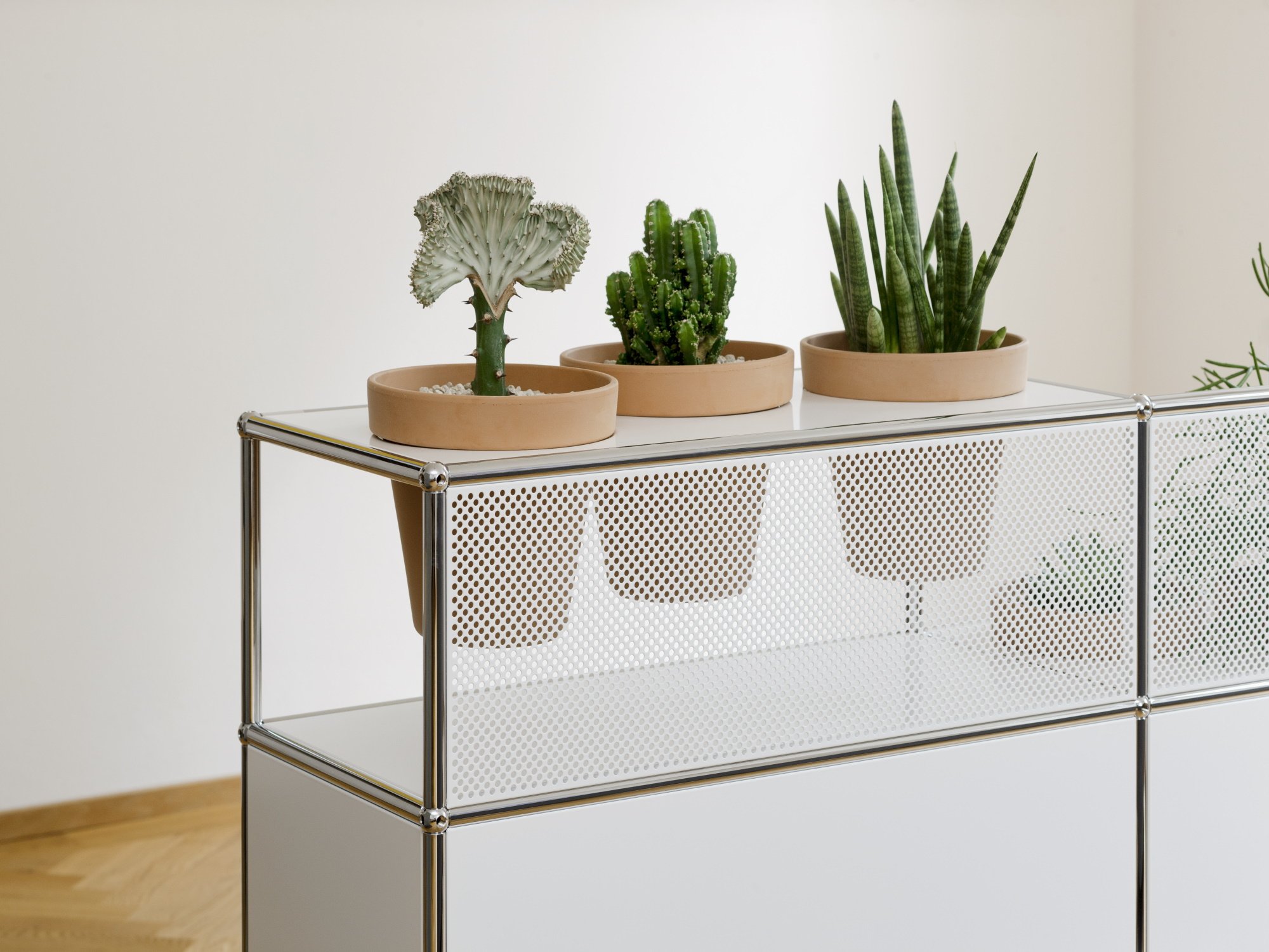Sideboard USM Haller avec pots de fleur