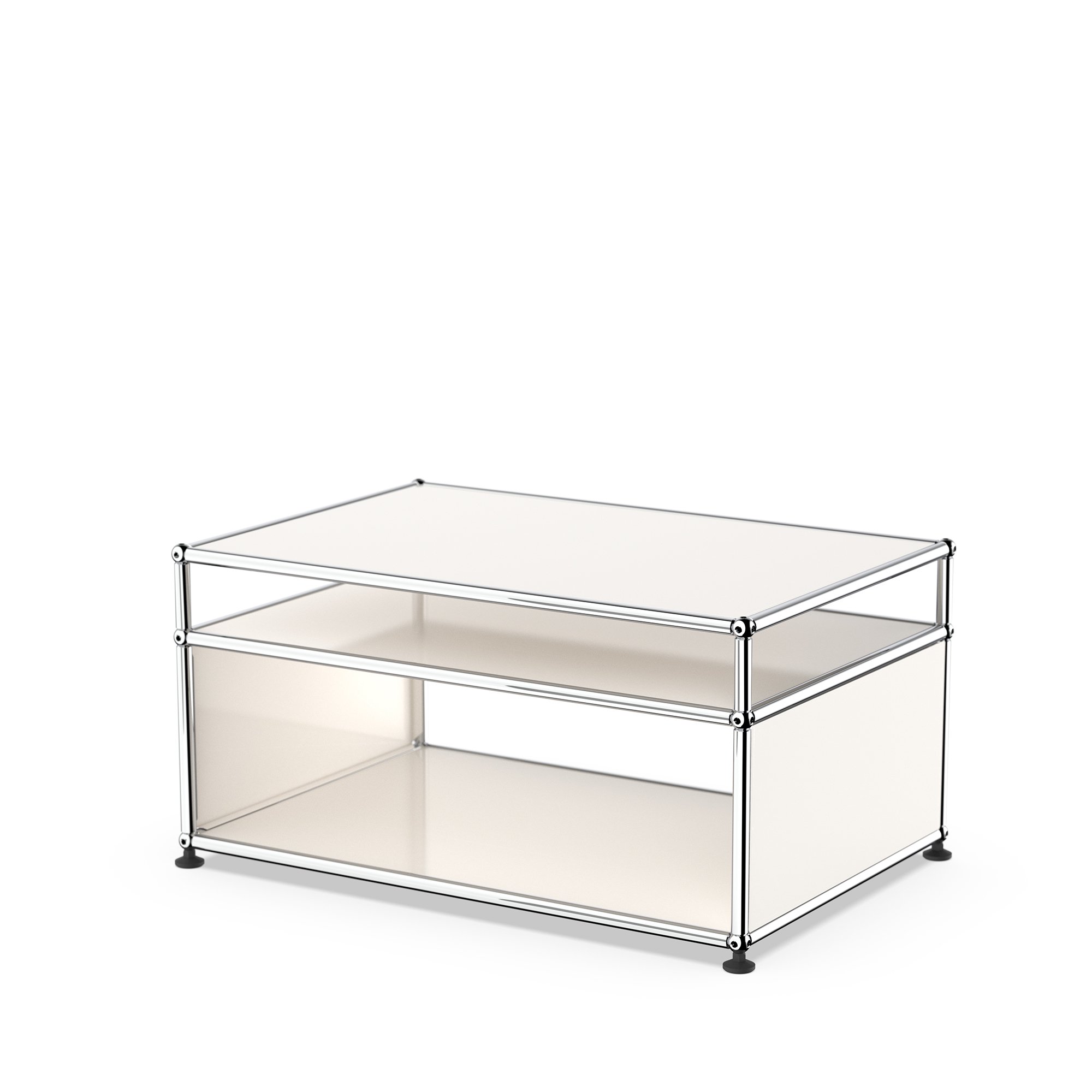 USM Haller table d'appoint à roulettes, Blanc pur RAL 9010, Patin de ...