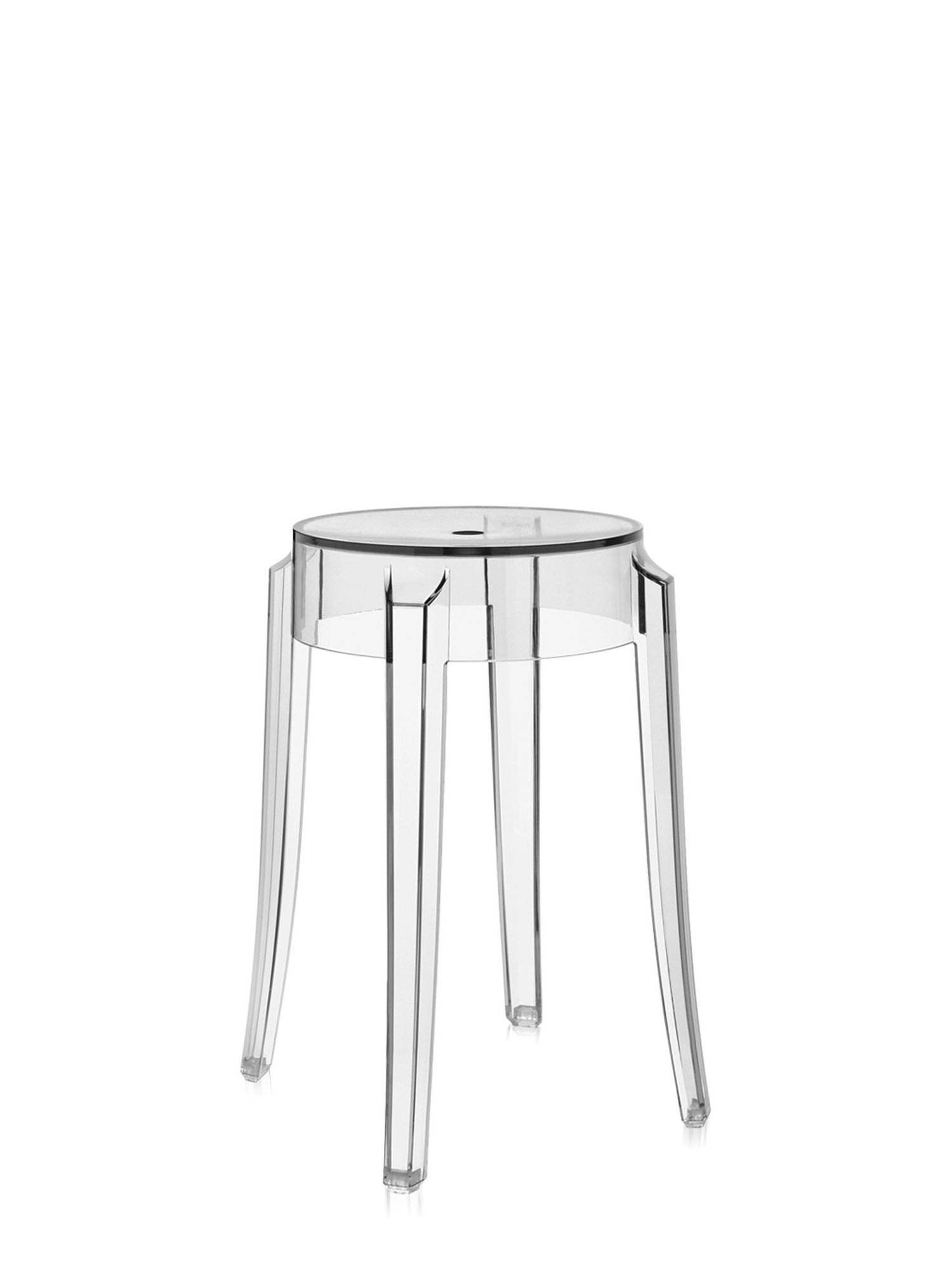 Lot De 3 Tabourets Charles Ghost Par Kartell Et Starck - Noir - Plastique - Très Bon état