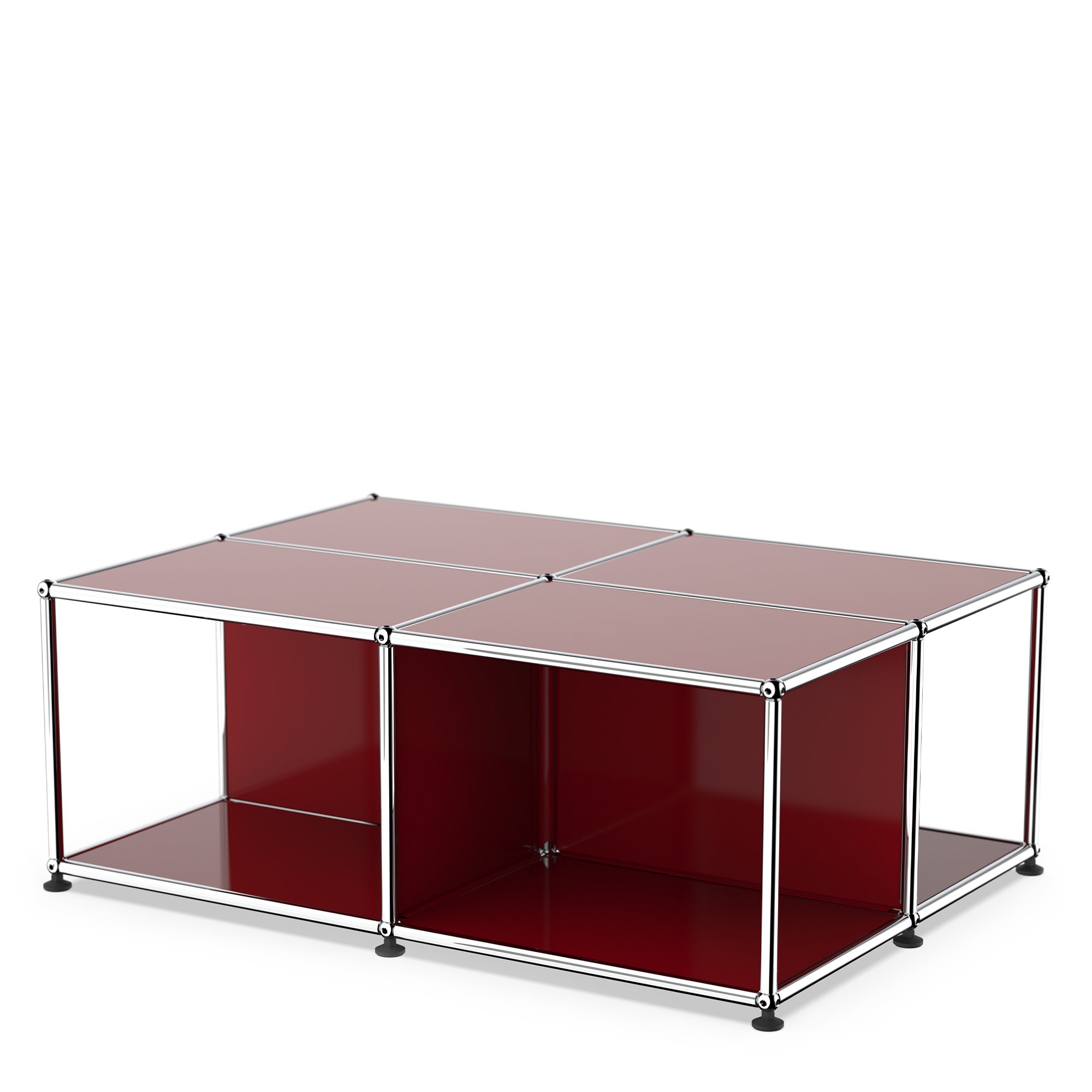 USM Haller table basse avec surfaces, Rouge rubis USM | USM Haller ...