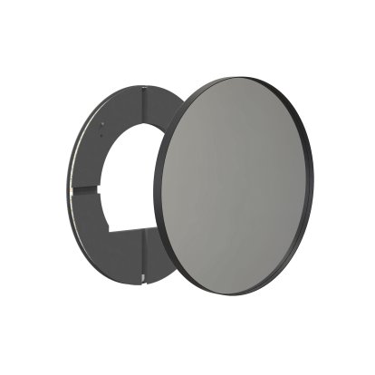 Unu Miroir avec éclairage LED rond (set), ø 60 cm, Noir mat