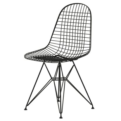 Chaise Wire Chair DKR, Revêtement thermolaqué noir basic, Sans rembourrage, Sans housse de coussin