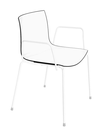 Catifa 46 Tube, Blanc, Bicolore, Dossier noir, siège blanc, Avec accoudoirs