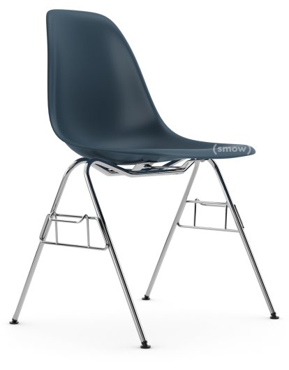 Eames Plastic Side Chair DSS / DSS-N, Bleu océan, Sans rembourrage, Sans rembourrage, Avec liaison de rangée (DSS)
