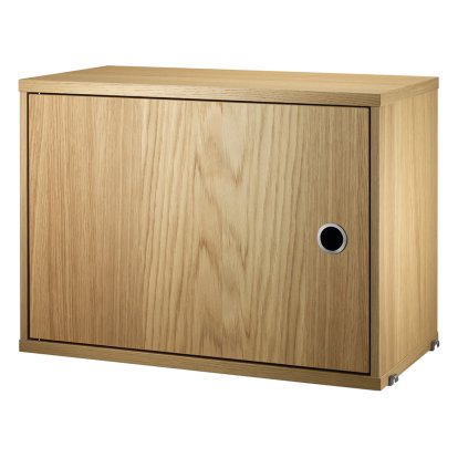 Cabinet avec porte battante String, Placage chêne