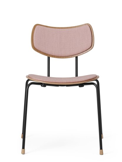 Chaise VLA26 Vega, Chêne laqué, Mood - rosé, Thermolaqué noir
