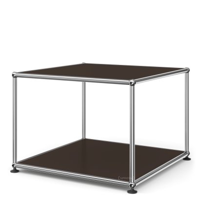Table d'appoint 50 USM Haller, Panneaux inférieur et supérieur en métal, Marron USM