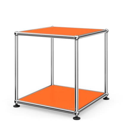 Table d'appoint 35 USM Haller, Panneaux inférieur et supérieur en métal, Orange pur RAL 2004