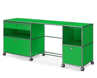 Bureau USM Haller Type 3, Vert USM, Souples pour sols durs