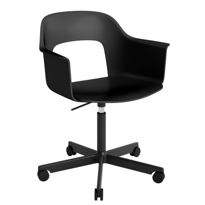 Chaise pivotante Layout 241, Noir, Aluminium thermolaqué noir 