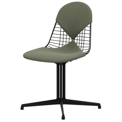 Chaise Wire Chair DKL, Revêtement basic dark, Coussin pour assise et dossier (Bikini), Ivoire / forêt