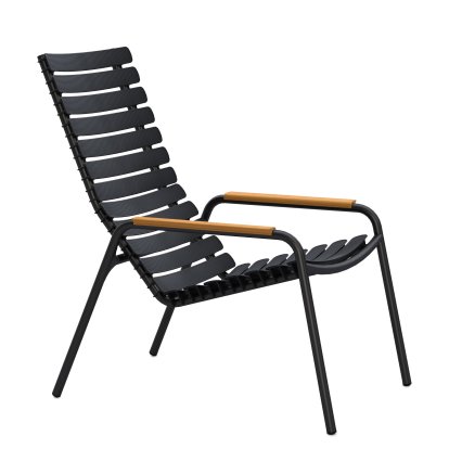 Lounge Chair ReCLIPS, Noir, Accotoirs bambus