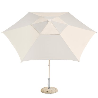Parasol Terrazza Hexagone, Gris / blanc cassé, Avec pied de parasol