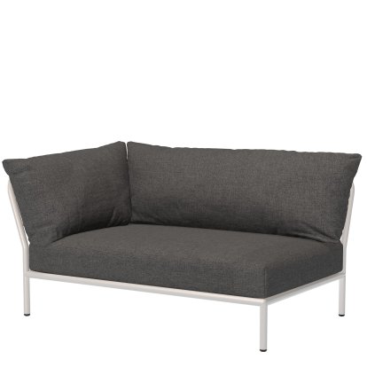 Level 2 Left Corner, Muted White, Gris foncé basique