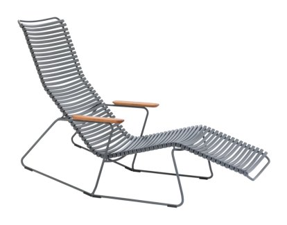 Chaise longue basculante Click, Gris foncé