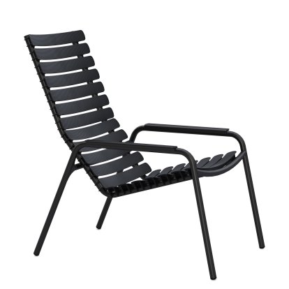 Lounge Chair ReCLIPS, Noir, Accotoirs aluminium
