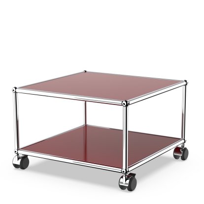 USM Haller table d'appoint avec roulettes, Rouge rubis USM, Durs pour tapis