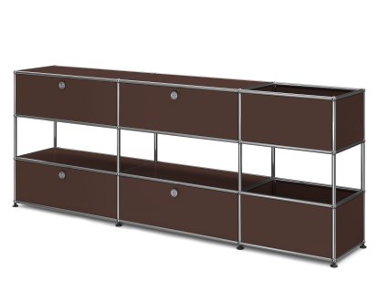Buffet USM Haller pour enfants L avec boîtes de rangement, Monochrome, Marron USM, Avec  porte abattante