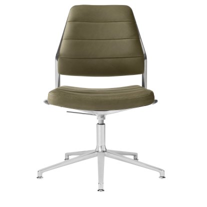 Chaise pivotante Swivel 454+, Piètement fixe, Cuir vert bosco
