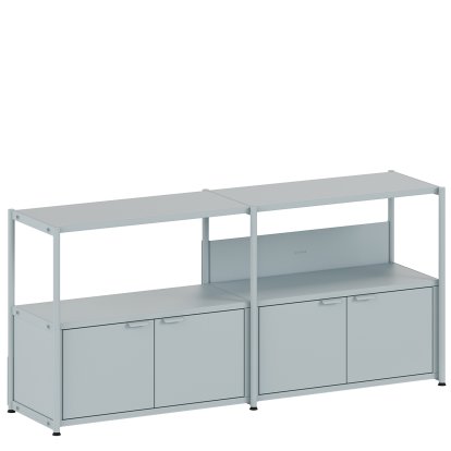 Buffet Unit en acier, 1 x portes doubles, Bleu pâle
