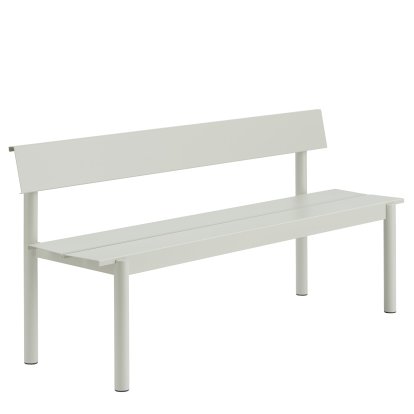 Banc Linear Steel avec dossier, L 170 x L 50,9 cm, Gris