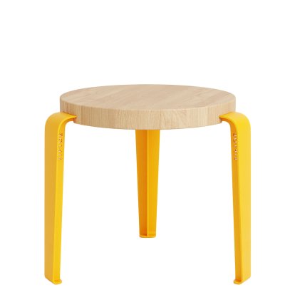 Tabouret enfant Mini Lou, Chêne massif, Jaune Soleil