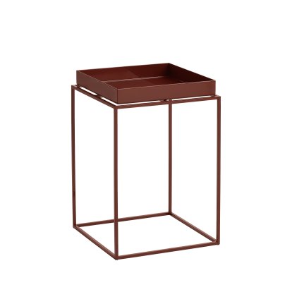 Table avec plateau Tray , H 40/44 x B 30 x T 30 cm, Chocolat - Haute brillant