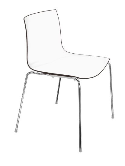 Catifa 46 Tube, Chromé, Bicolore, Noir anthracite, siège blanc, Sans accoudoirs