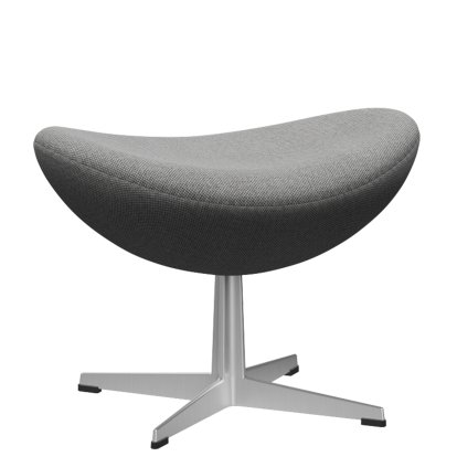 Repose-pied l'Oeuf, Re-wool, 108 - Blanc cassé/naturel, Aluminium satiné et poli