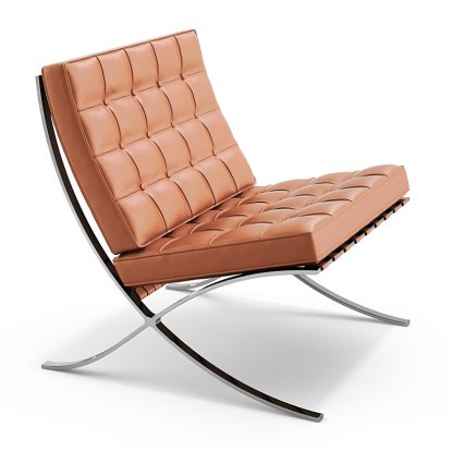 Fauteuil Barcelona, Volo, Brun roux