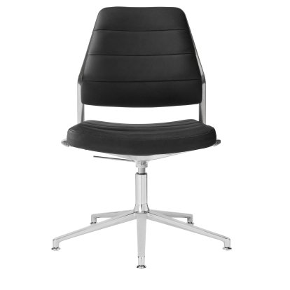 Chaise pivotante Swivel 454+, Piètement fixe, Cuir noir