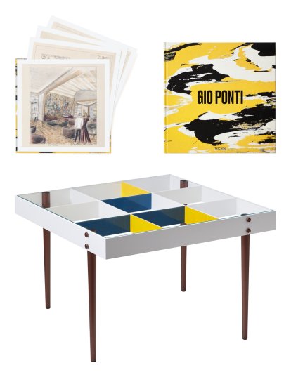 Gio Ponti Art Edition (Table + Livre + Reproductions d'Art