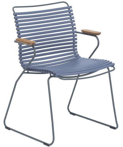 Chaise Click , Avec accotoirs, Bleu pigeon