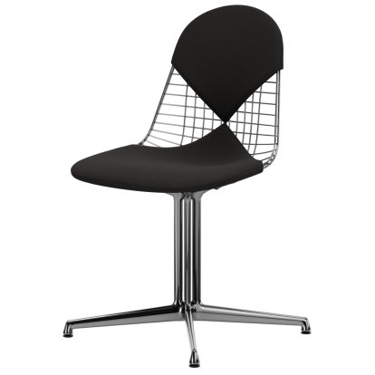 Chaise Wire Chair DKL, Aluminium poli, Coussin pour assise et dossier (Bikini), Gris foncé