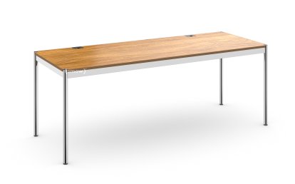 Table USM Haller Plus, 200 x 75 cm, 07-Plaqué chêne laqué naturel, Sans plateau coulissant