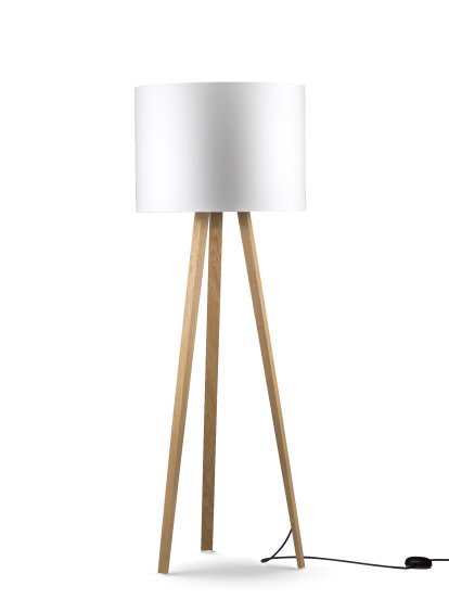 Luca Stand, Moyen (H 140 cm), Chêne naturel, Blanc