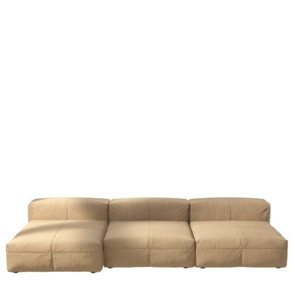 Vetsak Sofa Set 4, Cuir - Beige, Sans coussin