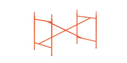 Châssis de table Eiermann 1, Orangé brillant, Centré, 110 x 66 cm, Avec rallonge en hauteur (hauteur 72-85 cm)