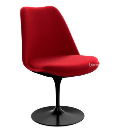 Chaise Tulip Saarinen, Statique, Coque et coussin d'assise rembourré, Noir, Bright Red (Tonus 130)