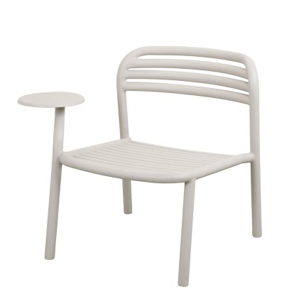 Fauteuil lounge Bliss avec table d'appoint, Sable, Sans revêtement d'assise rembourré