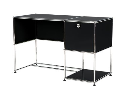 Bureau USM Haller Home Office, Noir graphite RAL 9011, Sans passe-câbles