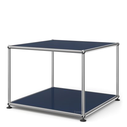 Table d'appoint 50 USM Haller, Panneaux inférieur et supérieur en métal, Bleu acier RAL 5011
