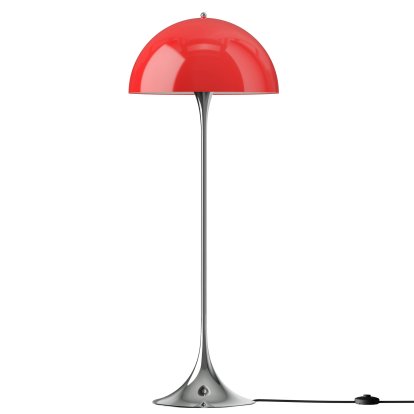 Lampadaire Panthella 500 V3, Chrome opale rouge