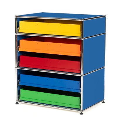 Buffet haut USM Haller pour enfants M avec tiroirs, Bleu gentiane RAL 5010