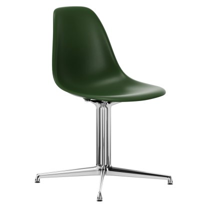 Eames Plastic Side Chair DSL, Forêt, Sans rembourrage, Sans rembourrage, Aluminium poli