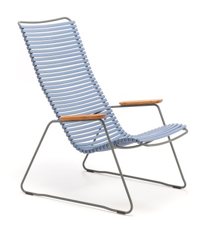 Fauteuil Lounge Click, Bleu pigeon