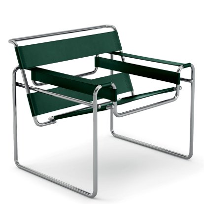 Fauteuil Wassily (B3), Cuir de vache vert - 55ème anniversaire 