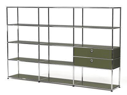 USM Haller Étagère de salon XL Type 2, Vert olive RAL 6003
