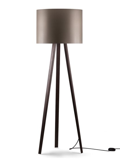 Luca Stand, Haut (H 165 cm), Chêne fumé, Gris